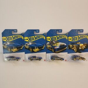 Hot Wheels 55th Anniversary Blue Gold Bone Shaker 92 Honda Civic 70 Chevy Camaro